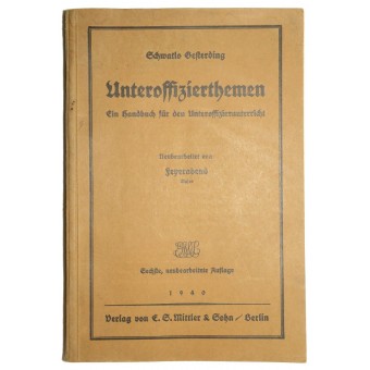 Unteroffiziershandbuch 1940. Espenlaub militaria